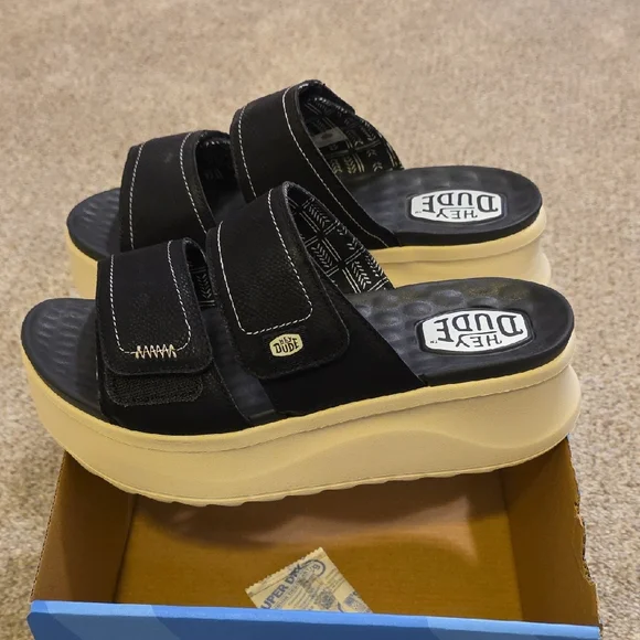 The Dude Delray Slide Classic Black Sandals - Picture 2 of 6